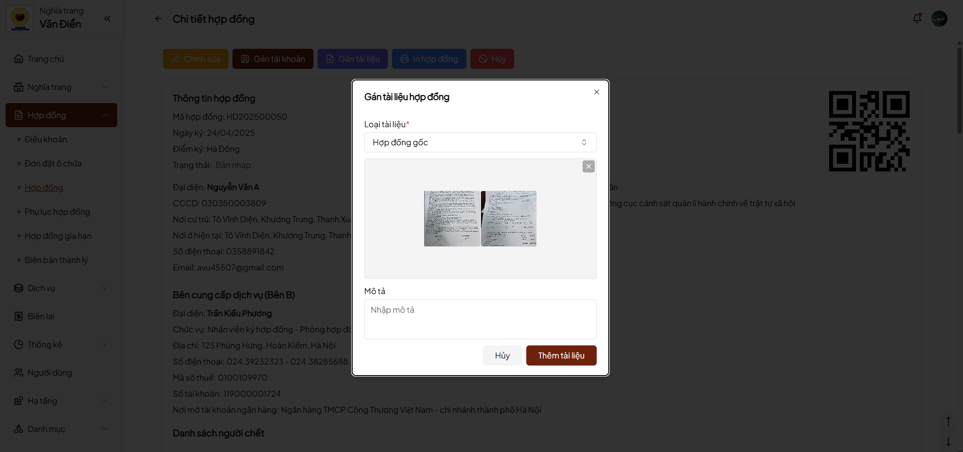 Ảnh gán tài liệu cho hợp đồng