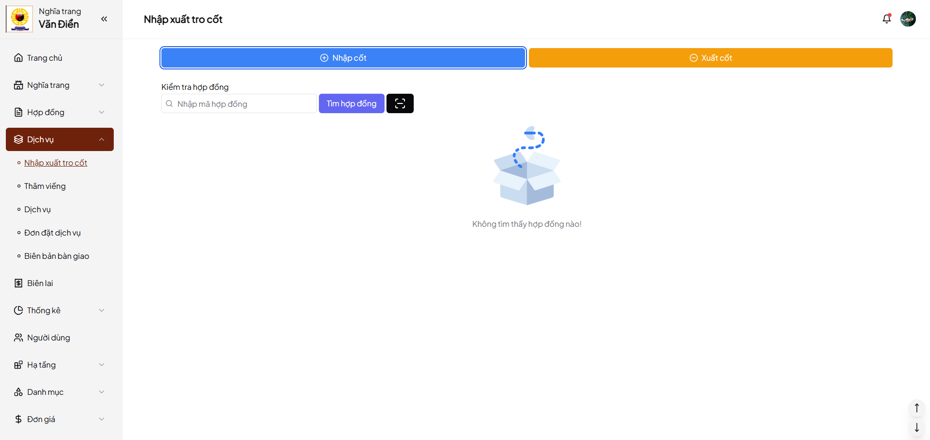 Ảnh trang nhập xuất tro cốt