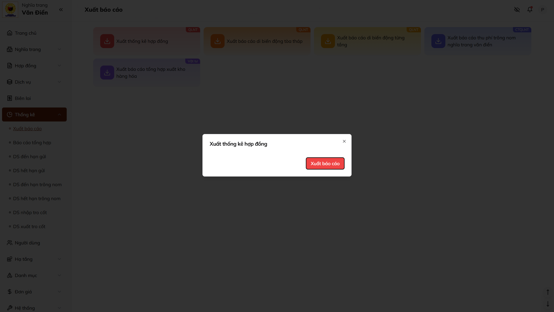 Ảnh xuất thống kê kê hợp đồng