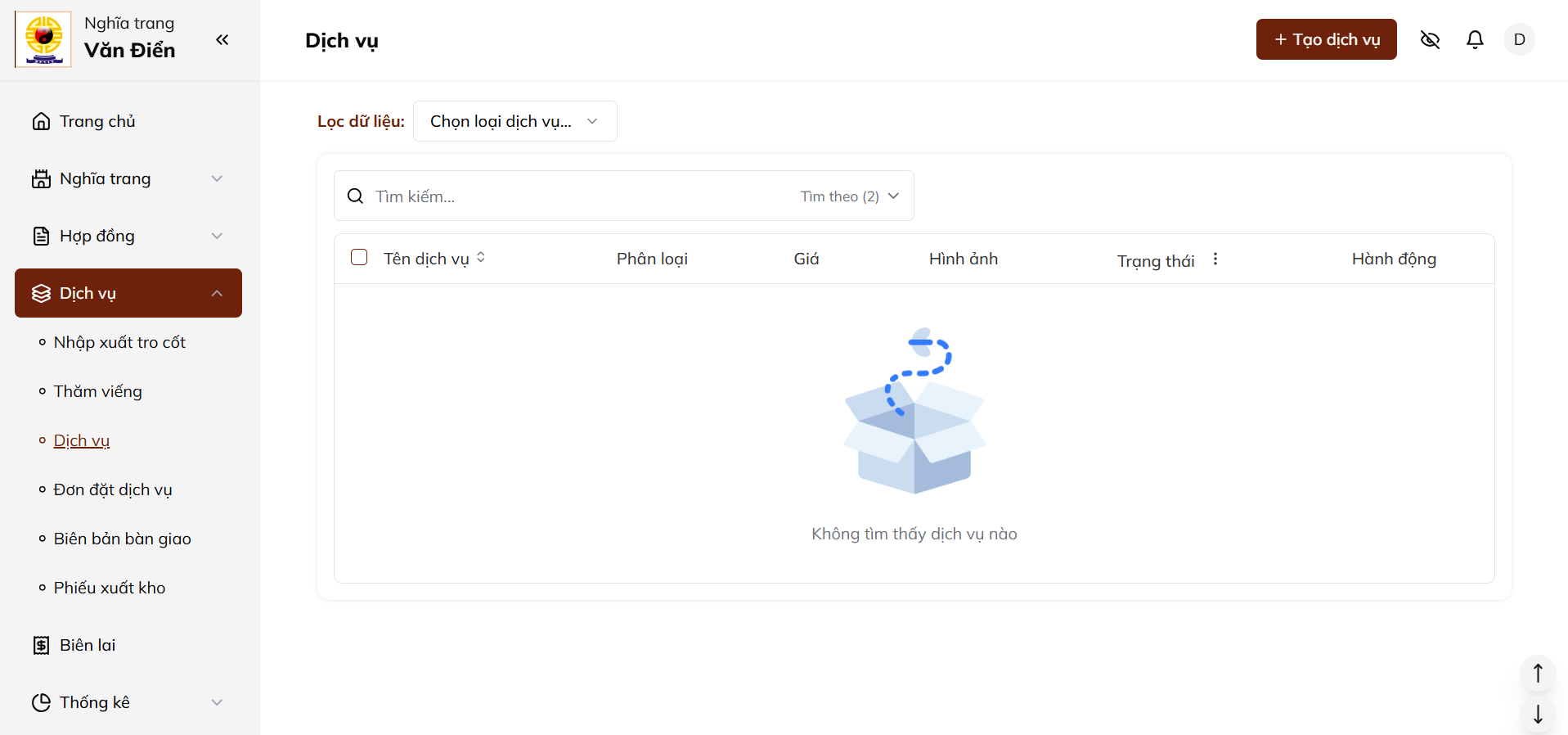 Ảnh danh sách dịch vụ